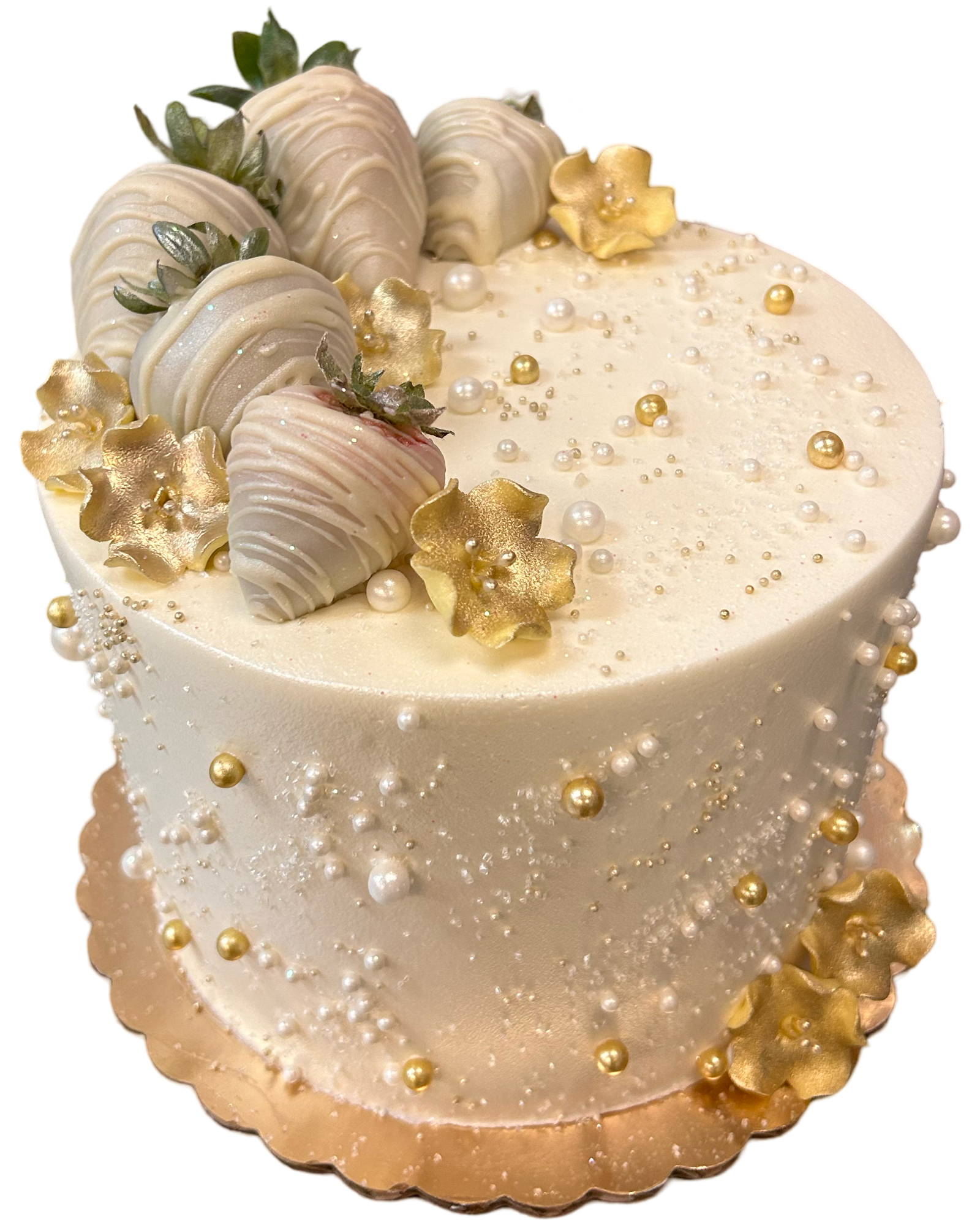 White Chocolate Strawberry Cake | Coccadotts Cake Shop - Myrtle Beach